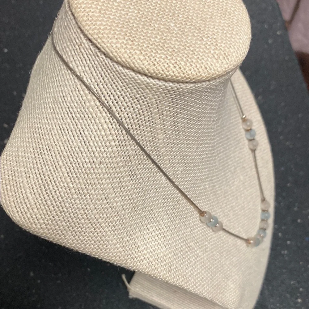 Vintage Kuhla Silver Necklace with Clear/Blue Accents